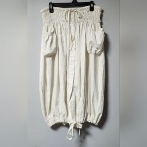 Free People Dunes All The Things Cream Cotton Boho Peasant Cottagecore Skirt M